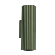 Applique GRAVIO verde oliva tubo rigato 20cm 2xGU10