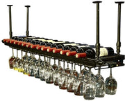 Wijnrek appeso - stile moderno - adatto per bar e cucina - 1 pezzo - ferro - 120 cm