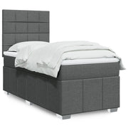 vidaXL Giroletto a Molle con Materasso Grigio Scuro 90x190 cm Tessuto