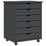Armadio su ruote con cassetti ampio spazio contenitivo 53 x 39 x 65,5 cm legno di pino grigio 02_0047161