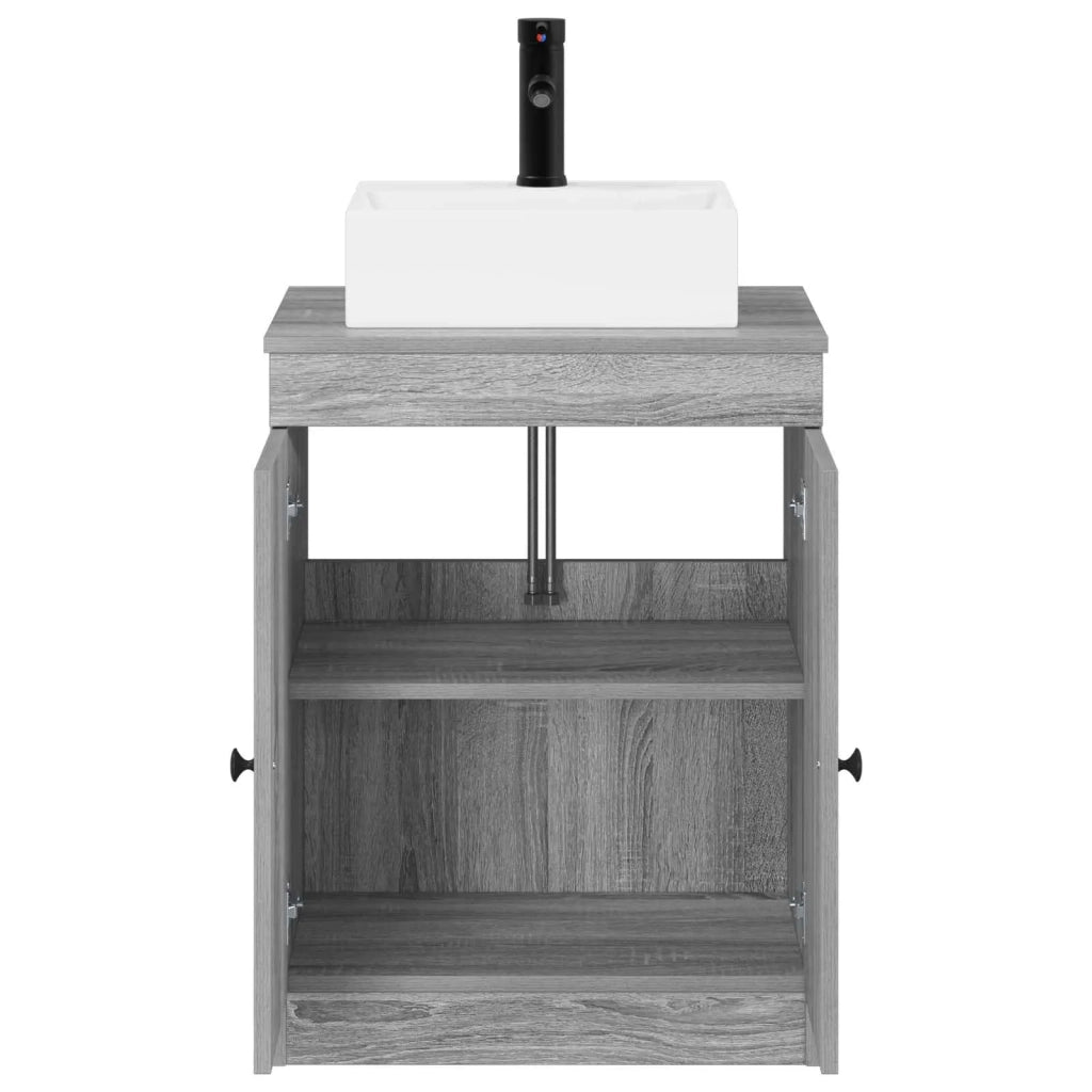 Set di mobili per il bagno Sonoma grigio Legno ingegnerizzato 3404255