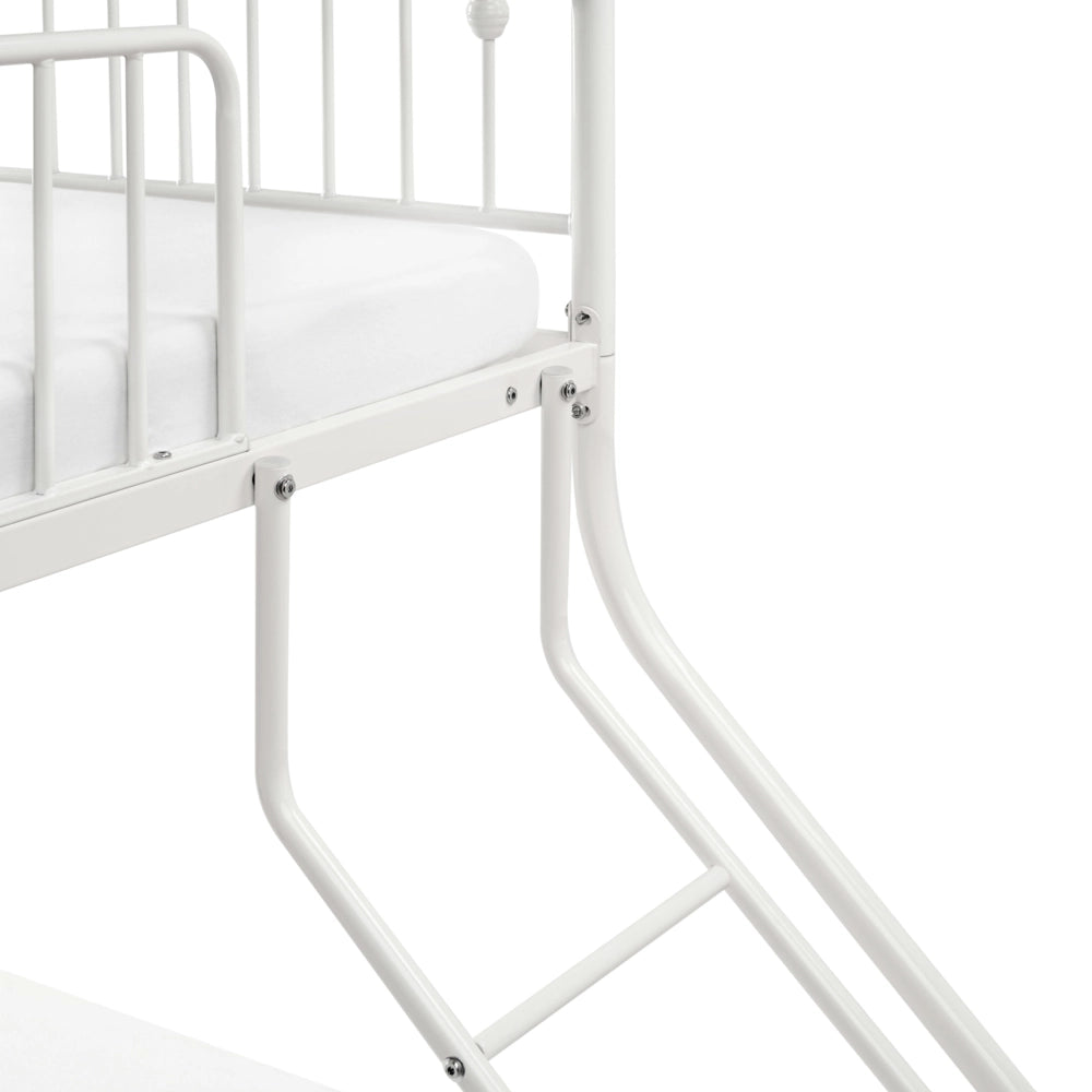 Letto a castello per bambini Camera dei bambini letto alto bianco struttura in ferro 90/140 x 200 cm