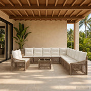 Set Divano da Giardino 12 pcs Beige polyrattan 3436062