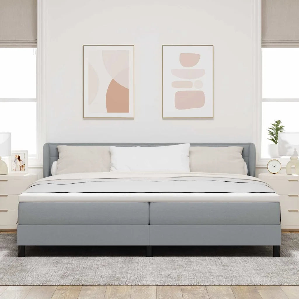 Letto a molle con materasso Grigio chiaro 200 x 200 cm Tessuto 3339982