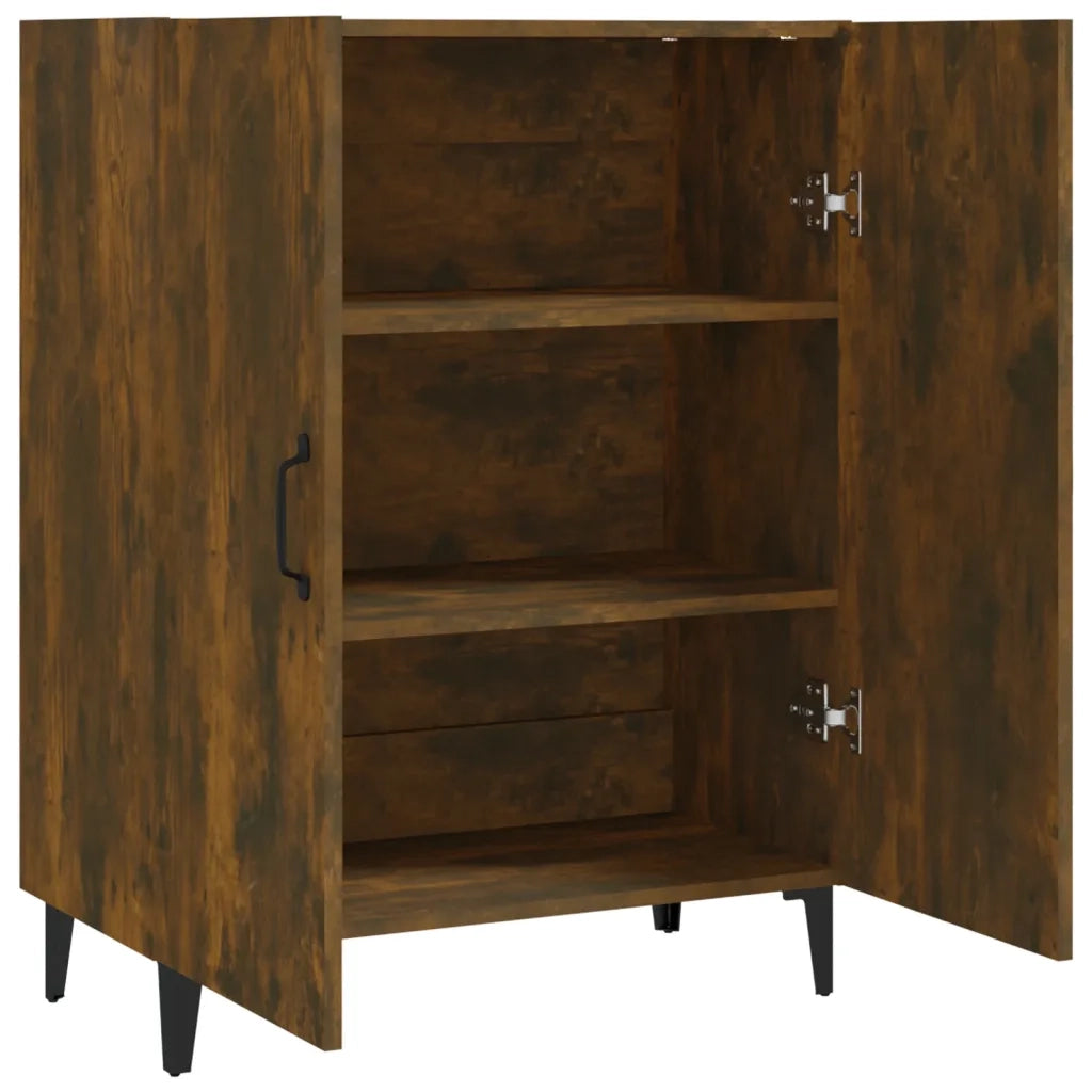 Credenza Rovere Fumo 70x34x90 cm in Legno Multistrato 817330