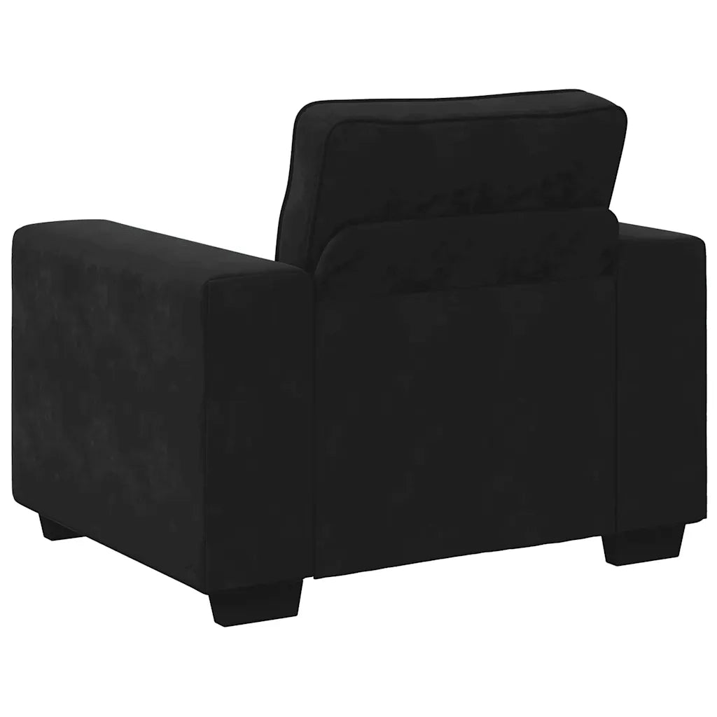 Set di Divani 3 pz con Cuscini Nero in Velluto 3324672