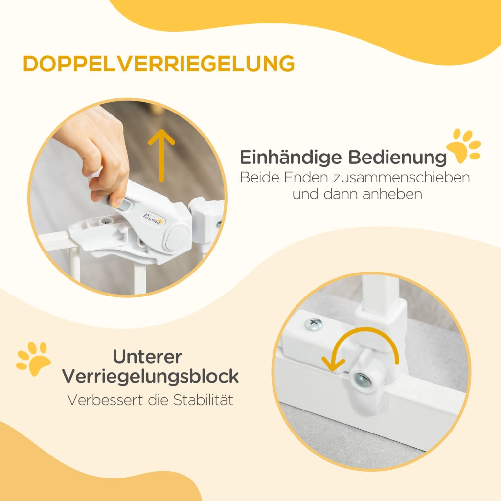 Cancelletto di sicurezza per cani e bambini, non richiede forature, con meccanismo di chiusura automatica, 74-80 cm, cancelletto per scale