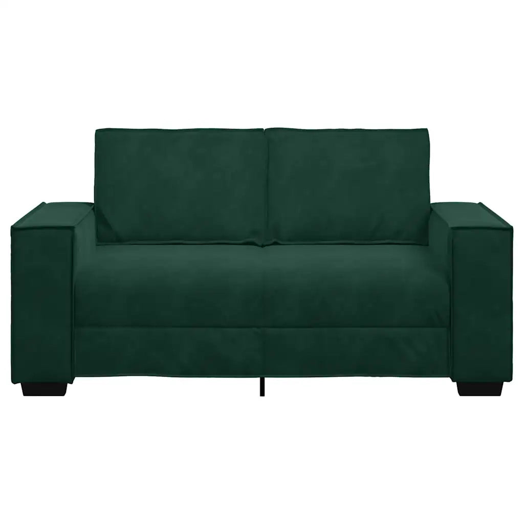 Divano a 2 Posti Verde Scuro 160x78x84 cm in Velluto 4105012