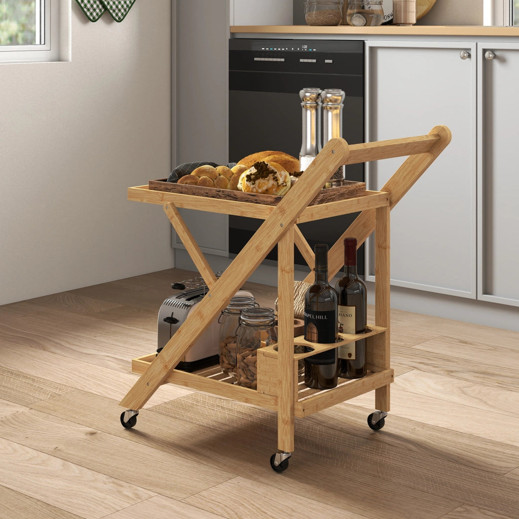 Carrello da cucina in bamb¨´ ¨C zephmum ¨C 66x40x70 cm