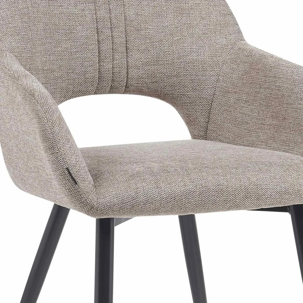 LÚZETE - SEDIA IMBOTTITA BEIGE GAMBE NERE ROWAN