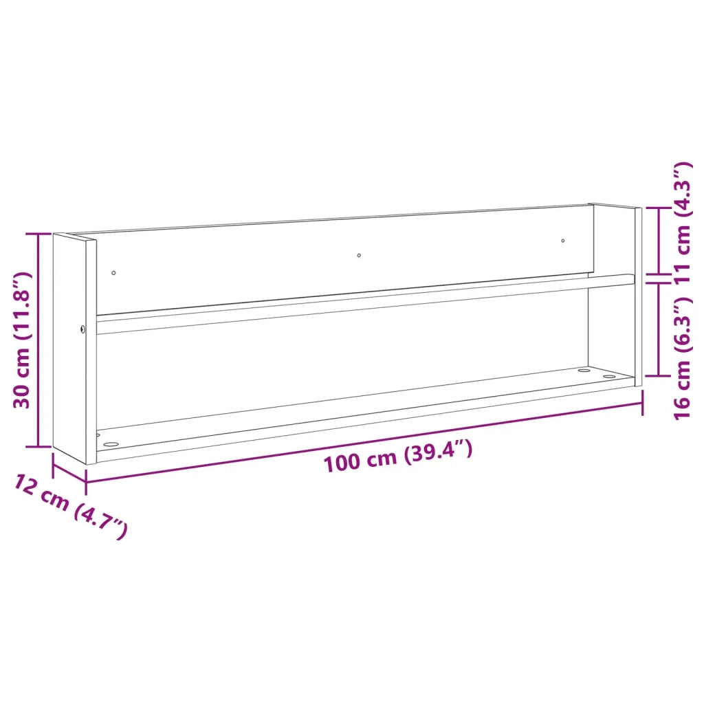 Scaffale per riviste Legno vecchio 100 x 12 x 30 cm CFW1613438