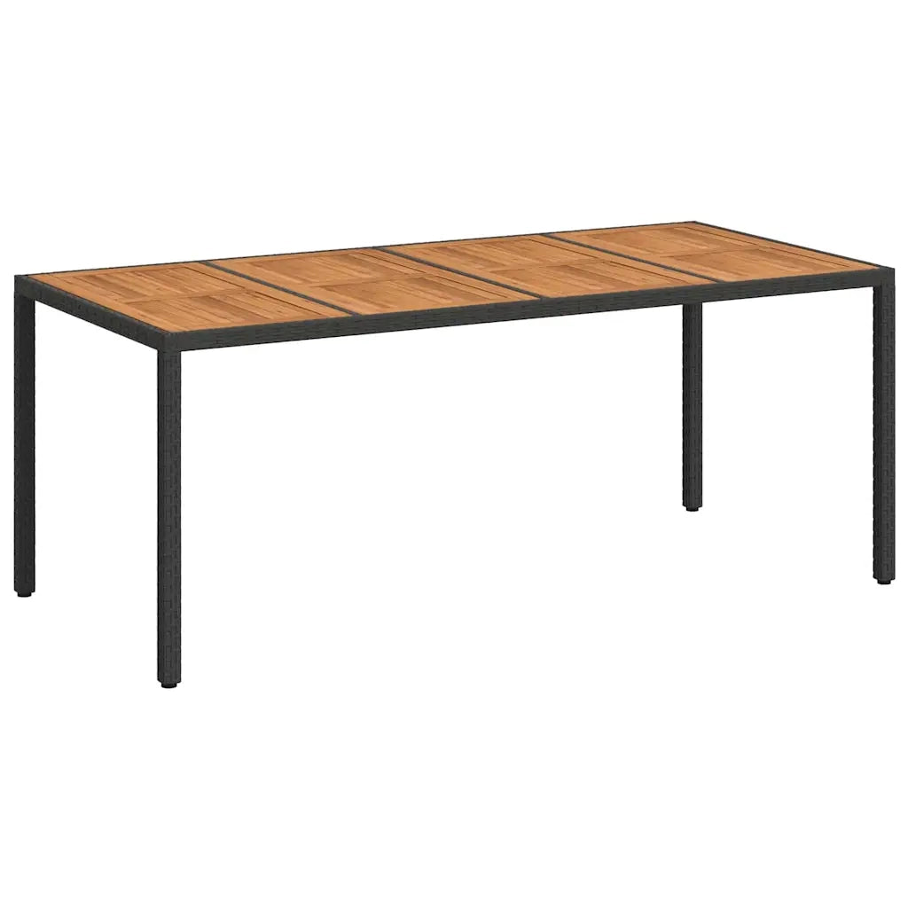 Tavolo da Giardino Nero 190 x 90 x 75 cm polyrattan 362551