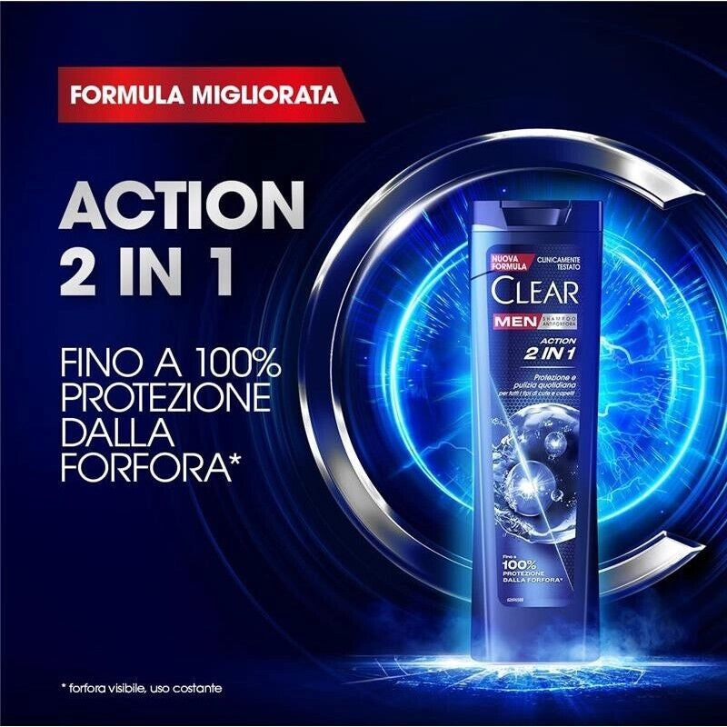 CLEAR SHAMPOO ANTIFORFORA USO QUOTIDIANO CON AGENTI ATTIVI CONDIZIONANTI 225 ML 2IN1 NEW ACTION OKY