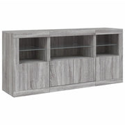 Buffet credenza cassettiera armadio mobile contenitore organizer per cucina soggiorno salotto con luci LED Sonoma 142,5 x 37 x 67 cm grigio 02_0030053