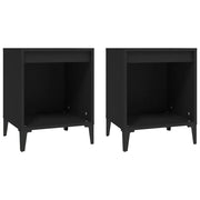 Set di 2 Comodini | Armadio da Notte | Mobiletto da notte Nero 40x35x50 cm