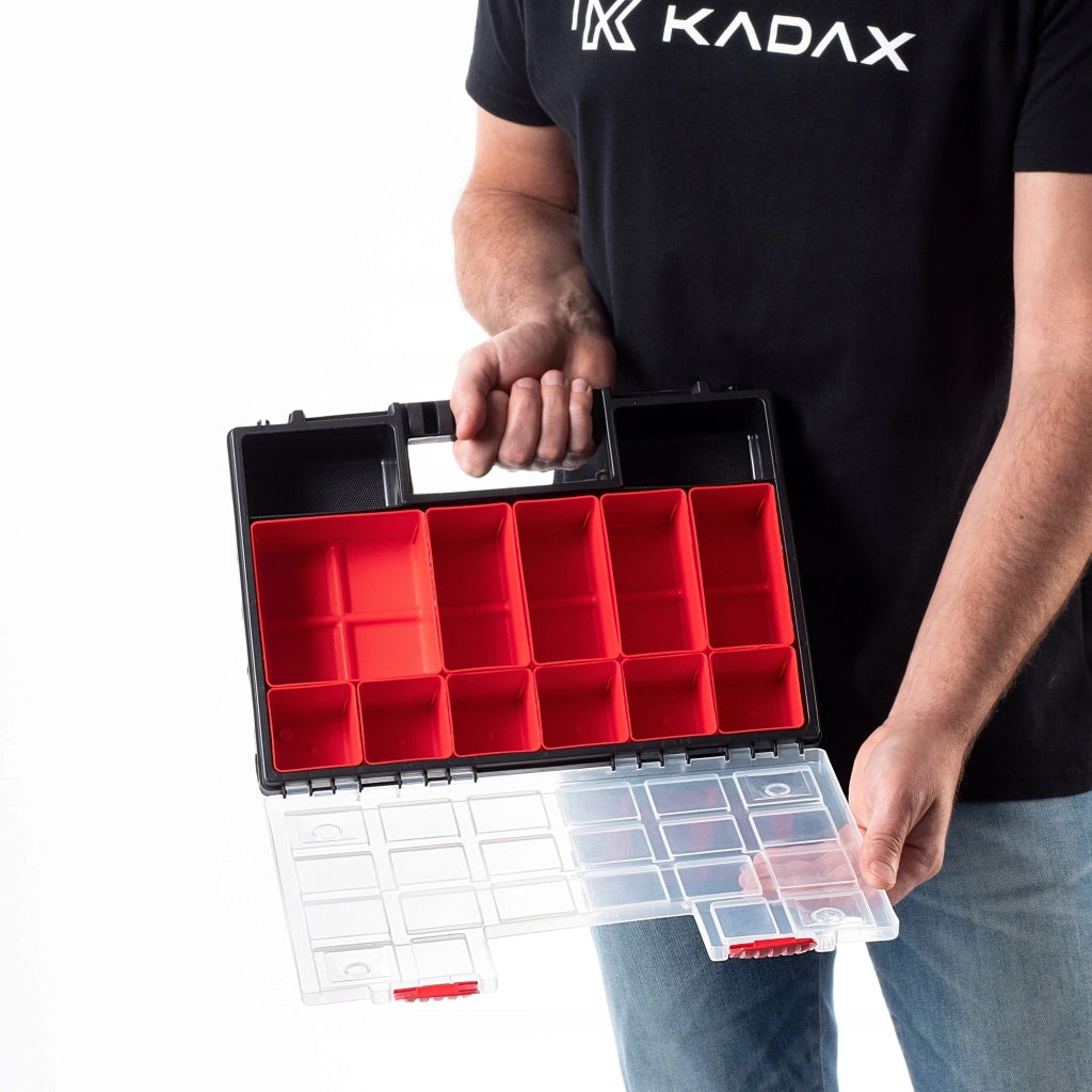 Set di 6 contenitori organizer per officina KADAX con 18 cassetti, ideali per garage.