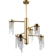 Lampadario dorato con cristalli 6xE27 GEA 316318 Polux