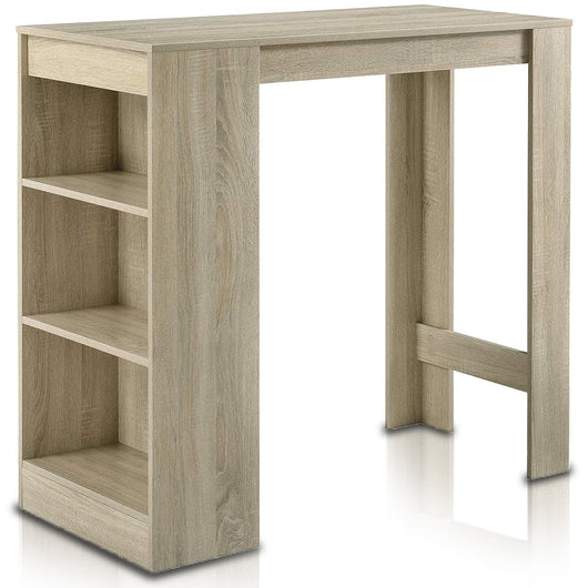 Tavolo Consolle Alto da Bar con 3 Ripiani Quercia Penisola Cucina