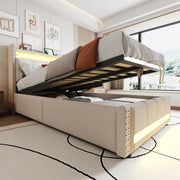 Letto per bambini 90x200 - Xylo - Beige con USB e LED