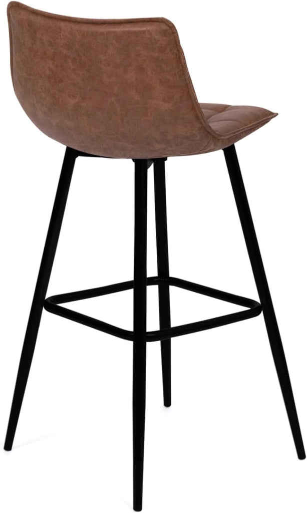 Set di 4 sgabelli da bar in velluto marrone vintage MADY