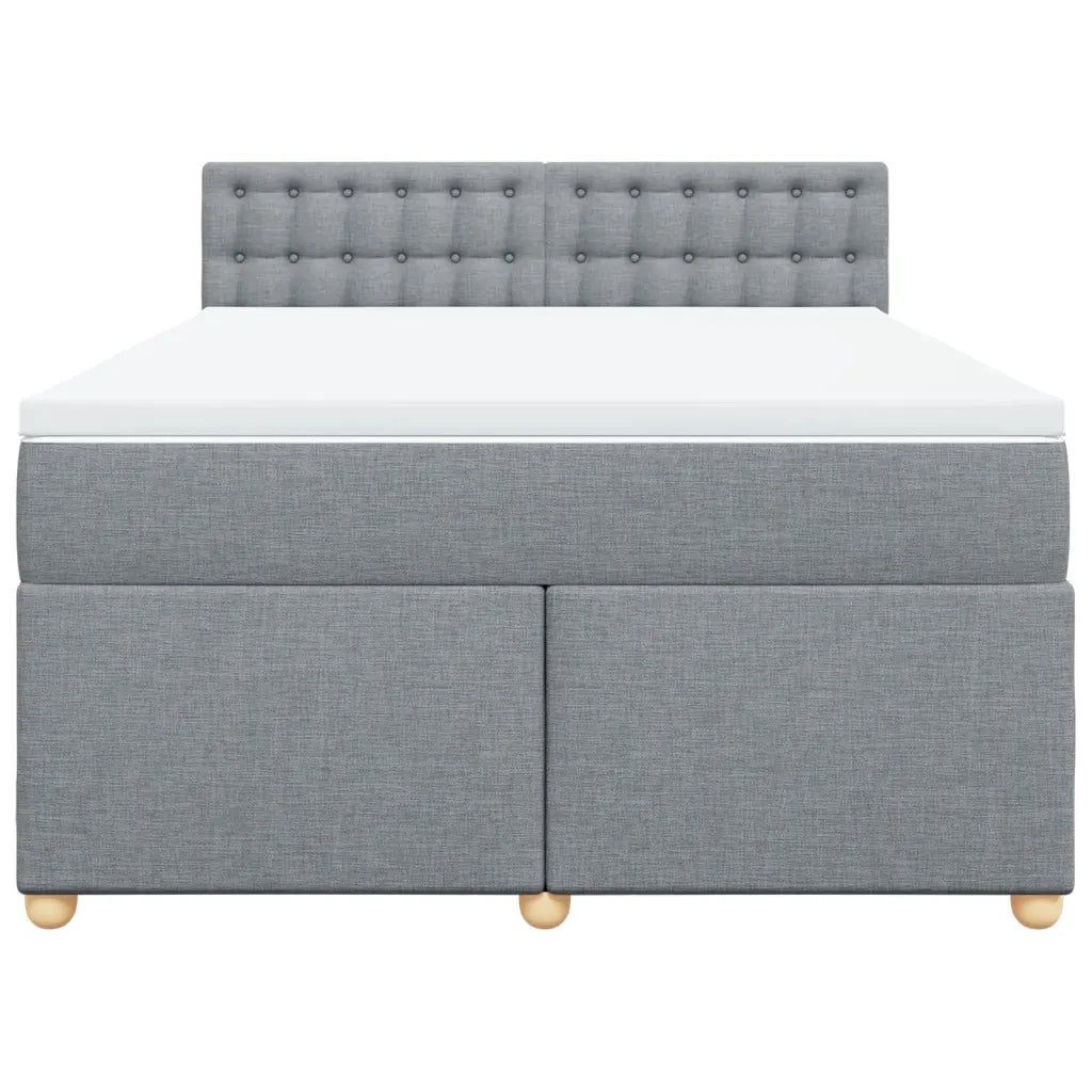 Giroletto a Molle con Materasso Grigio Chiaro 140x200cm Tessuto