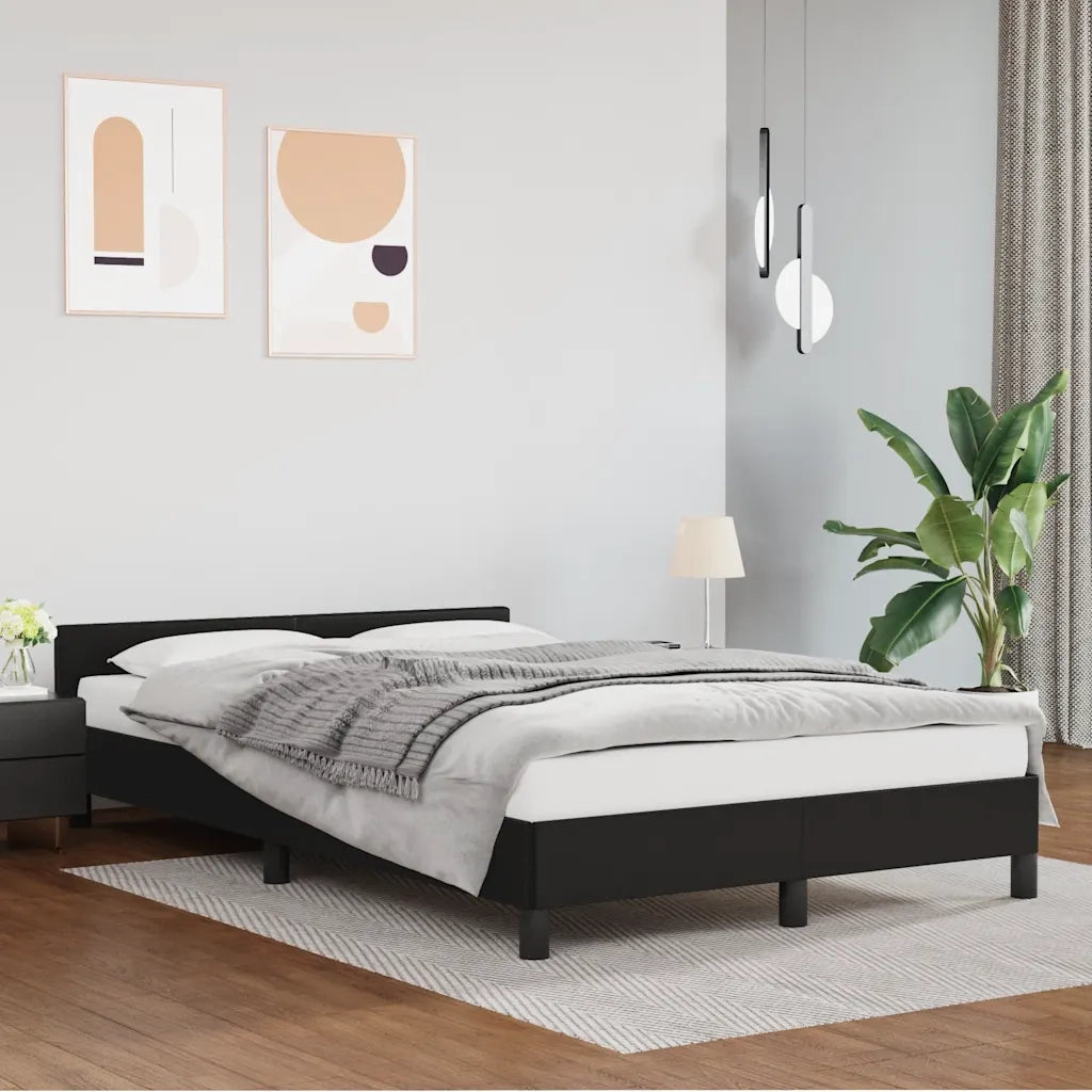 Giroletto con Testiera senza Materasso-Struttura Letto Nero 120x200 cm