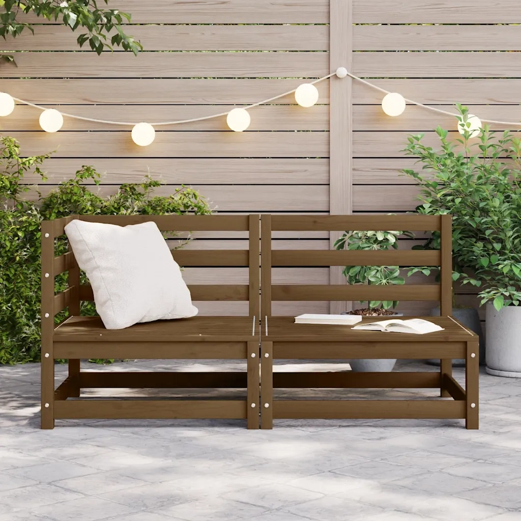 Set Divani da Giardino 2 pz Ambra in Legno Massello di Pino 805693