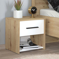 Secli, Comodino un Cassetto, 42x33x42h cm Marrone Rovere Nodi