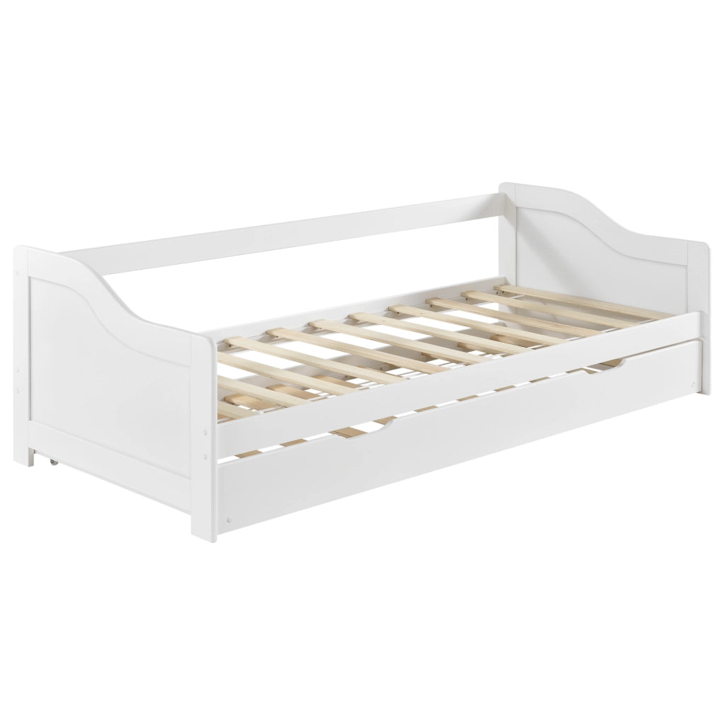 [en.casa] Divano con Secondo Letto Estraibile + 2 Materassi 90 x 200 cm 2 Posti Letto 2 Letti Singoli - Bianco