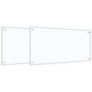 Set di 2 paraschizzi moderni per cucina 100 x 50 cm resistenti al calore design elegante realizzati in vetro temperato trasparente 02_0056227