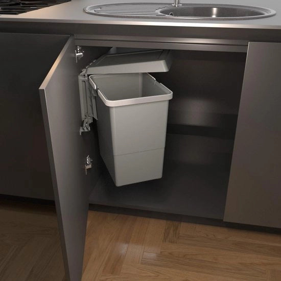 Afvalemmer in plastica - 18 litri - grigio scuro - pratico e sostenibile