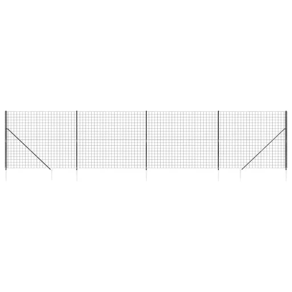 Recinzione Metallica con Picchetti Ancoraggio Antracite 2,2x10m 154279