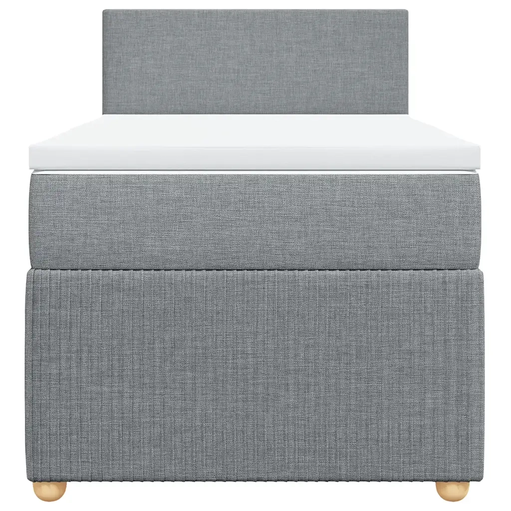 Giroletto a Molle con Materasso Grigio Chiaro100x200 cm Tessuto