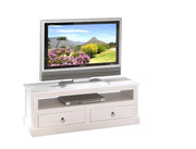 MOBILE PORTA TV PROVENCE 118x39x45H PINO MASSELLO VERNICIATO AD ACQUA BIANCO