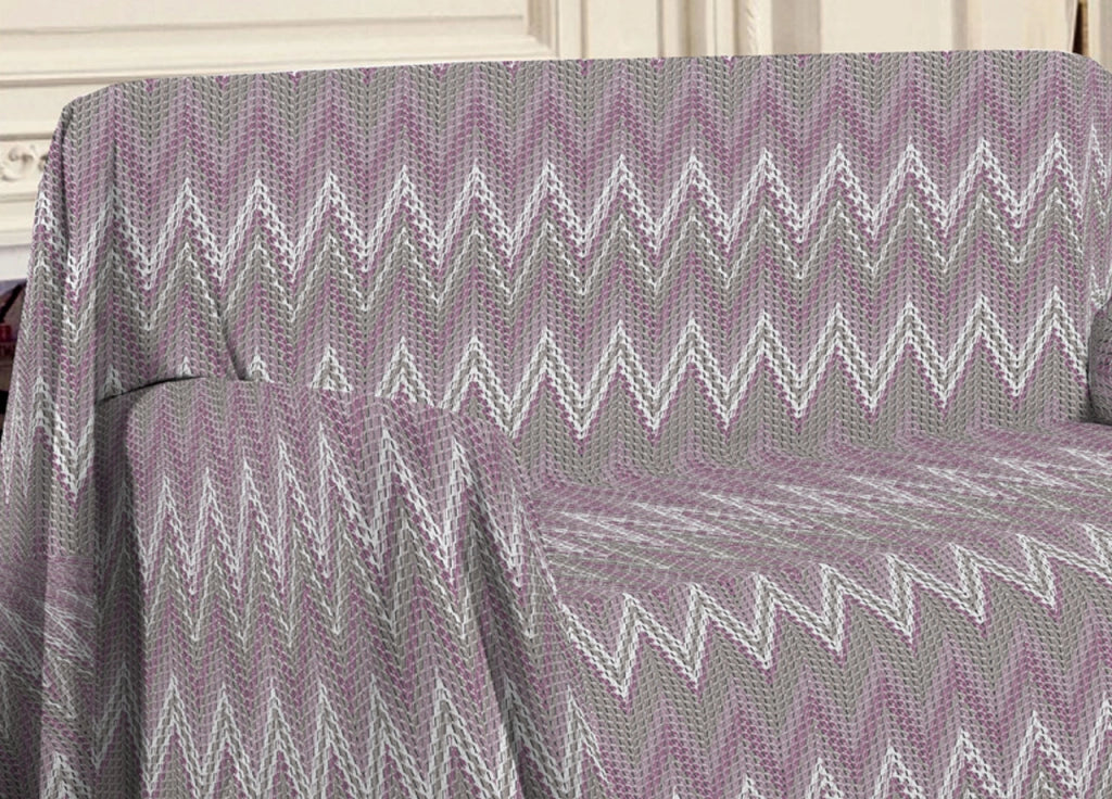 Telo Arredo Multiuso Linea Pensieri Delicati 100% Cotone Disegno Spinato - Matrimoniale - Rosa