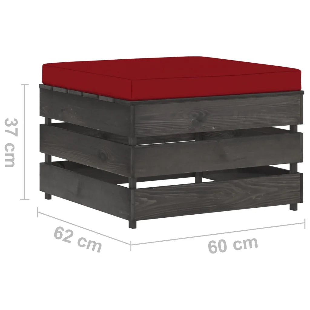 Set Divani da Giardino con Cuscini 2 pz Legno Impregnato Grigio cod mxl 43856