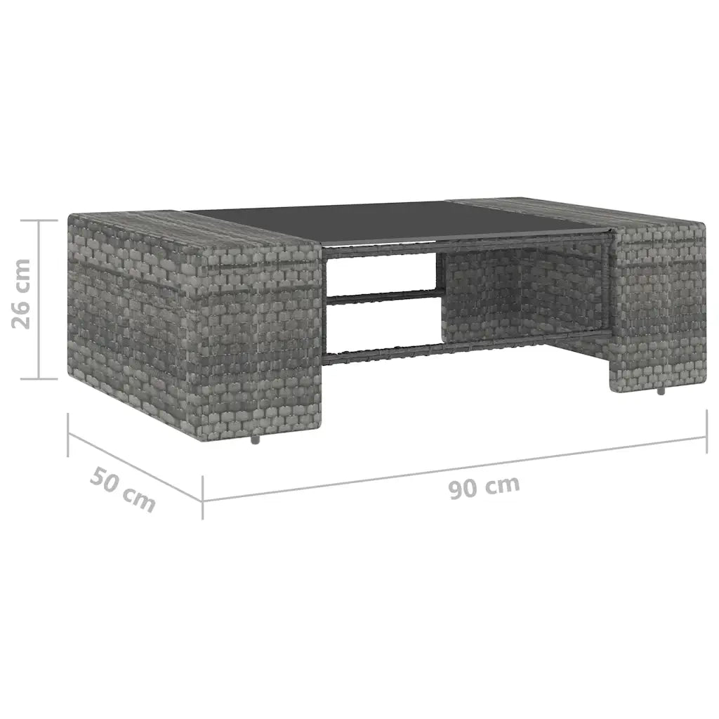 Salotto da Giardino-Set Divani da Giardino2 pz in Polyrattan Grigio