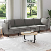 Set di mobili per il soggiorno 4 pcs Grigio scuro Tessuto 3413804