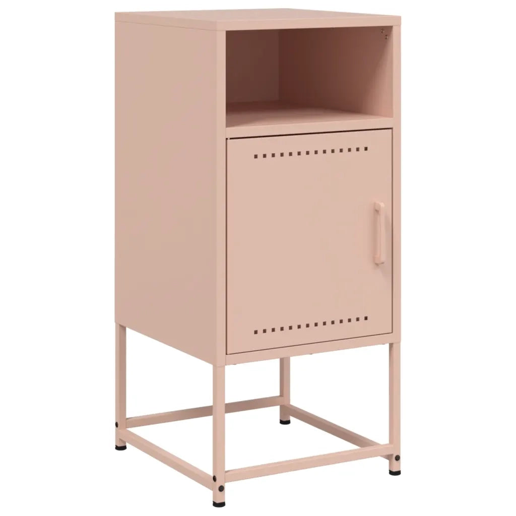 Comodini 2 pz-Set di 2 Tavolino da notte Rosa 36x39x78 cm in Acciaio