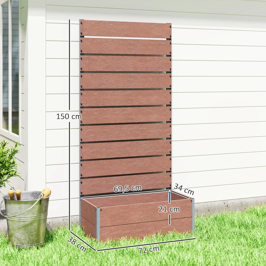 Fioriera con griglia per piante rampicanti ¨C zephmum ¨C marrone chiaro 72x38x150 cm