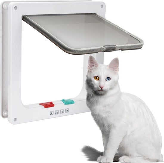 Porta gatto 4 posizioni di chiusura per interni ed esterni porta gatto grande L 23,5x25cm