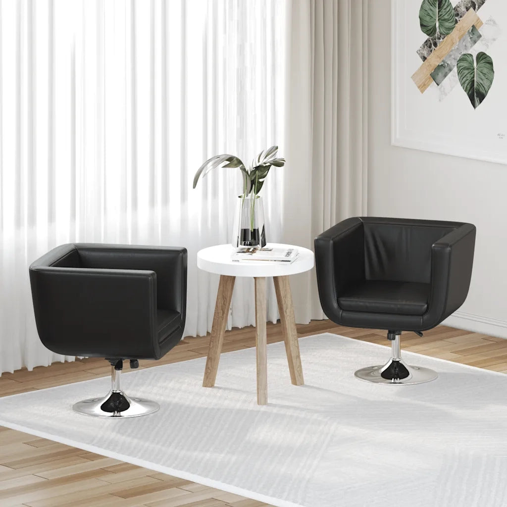 Sedie da Bar 2 pz in Pelle Artificiale Nera 160440