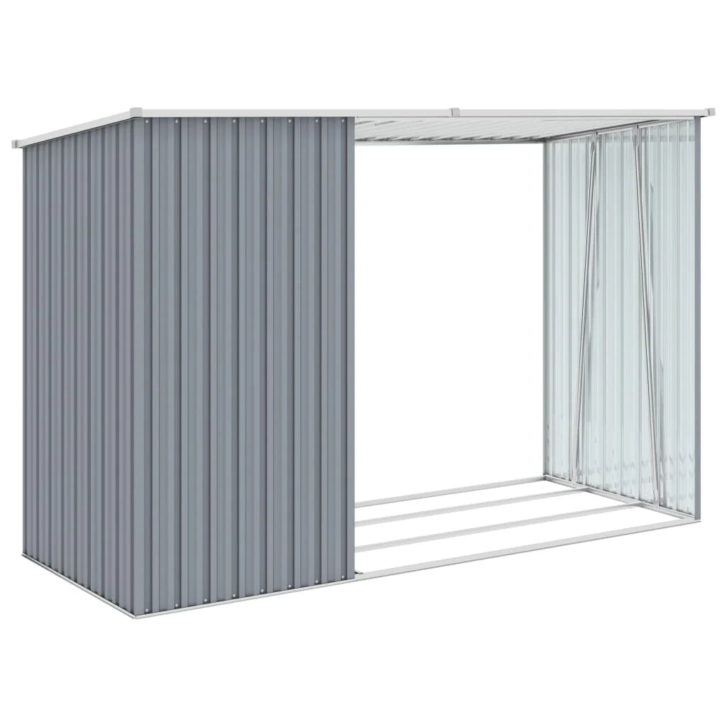 Legnaia da giardino 245 x 98 x 159 cm in acciaio zincato grigio 02_0022397