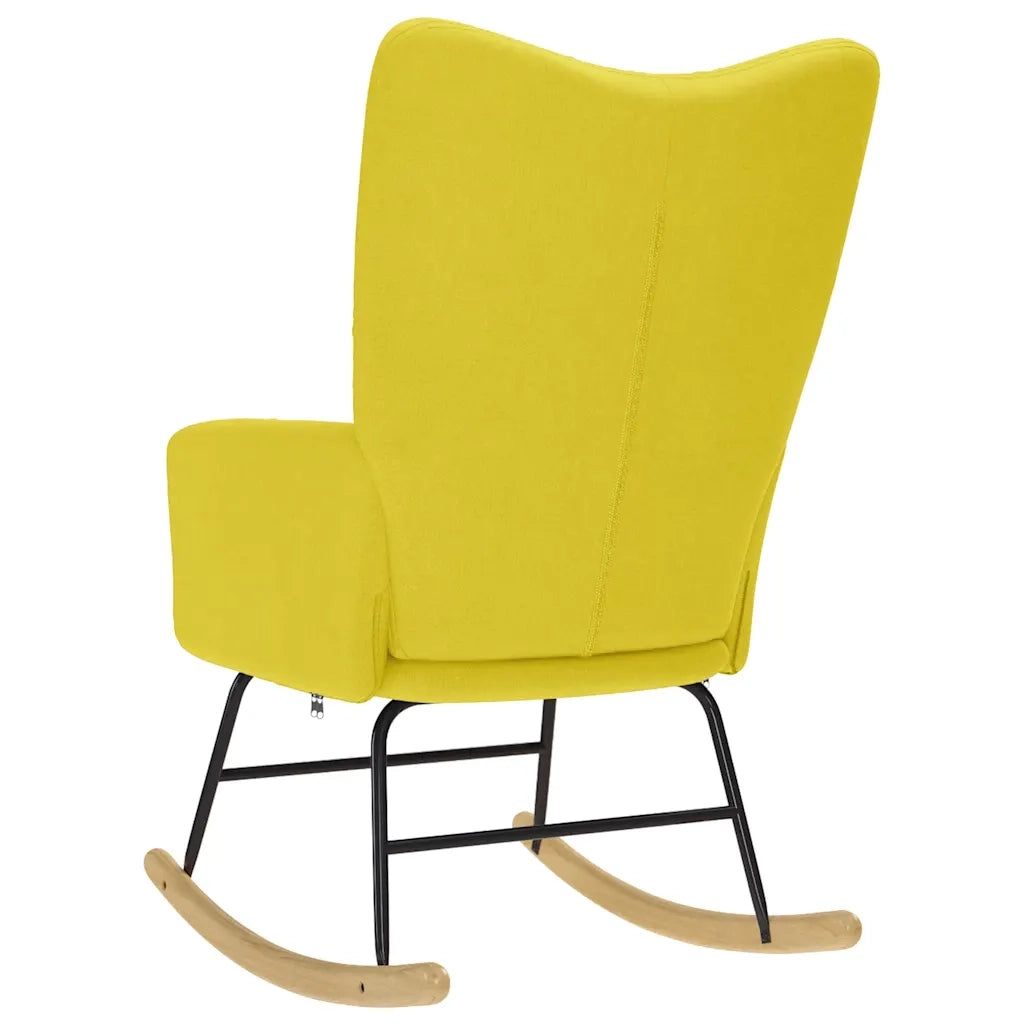 Sedia a Dondolo Giallo Chiaro in Tessuto CFW2950584