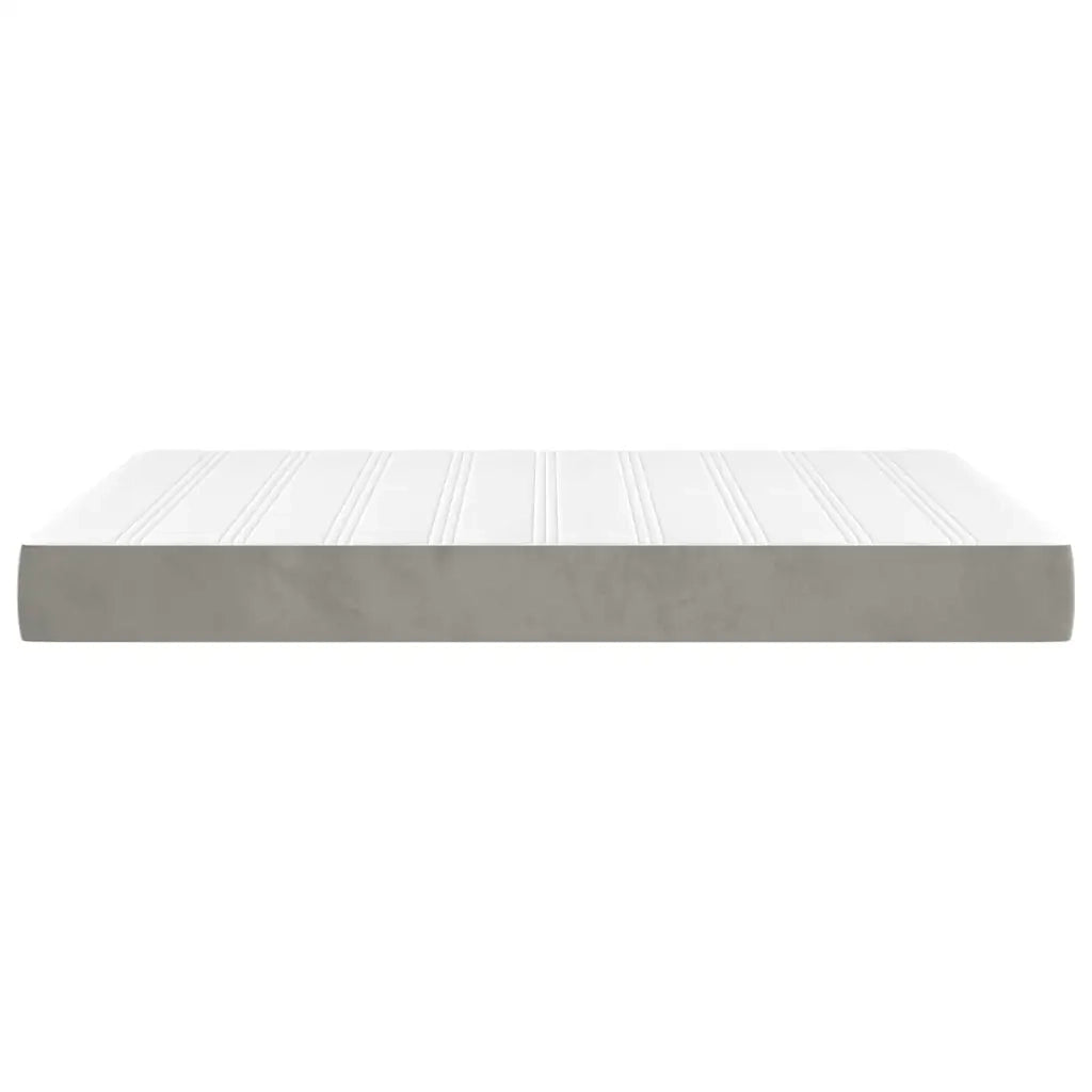 Materasso a Molle Insacchettate Rigidità Media Grigio Chiaro 140x220x20 cm in Velluto 4016618