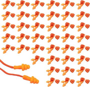 Orecchini di silicone ricaricabili (40 paia), con cavo - Protezione uditiva, riduzione rumore, adulti, bambini, sonno, studio, russamento, nuoto