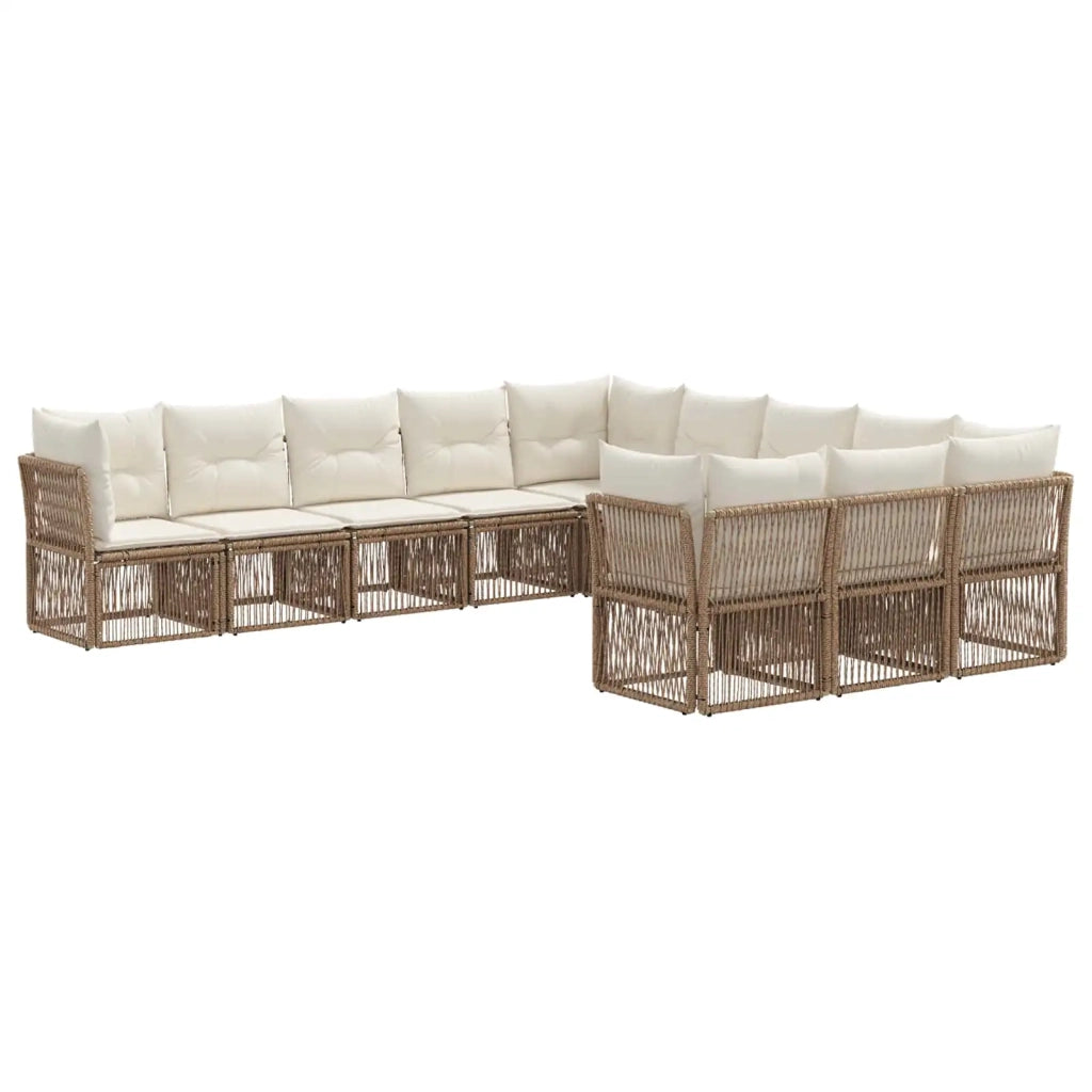 Set Divano da Giardino 11 pcs Beige polyrattan 3434394