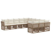 Set Divano da Giardino 11 pcs Beige polyrattan 3434394