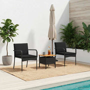 Set da giardino Nero polyrattan 42025109