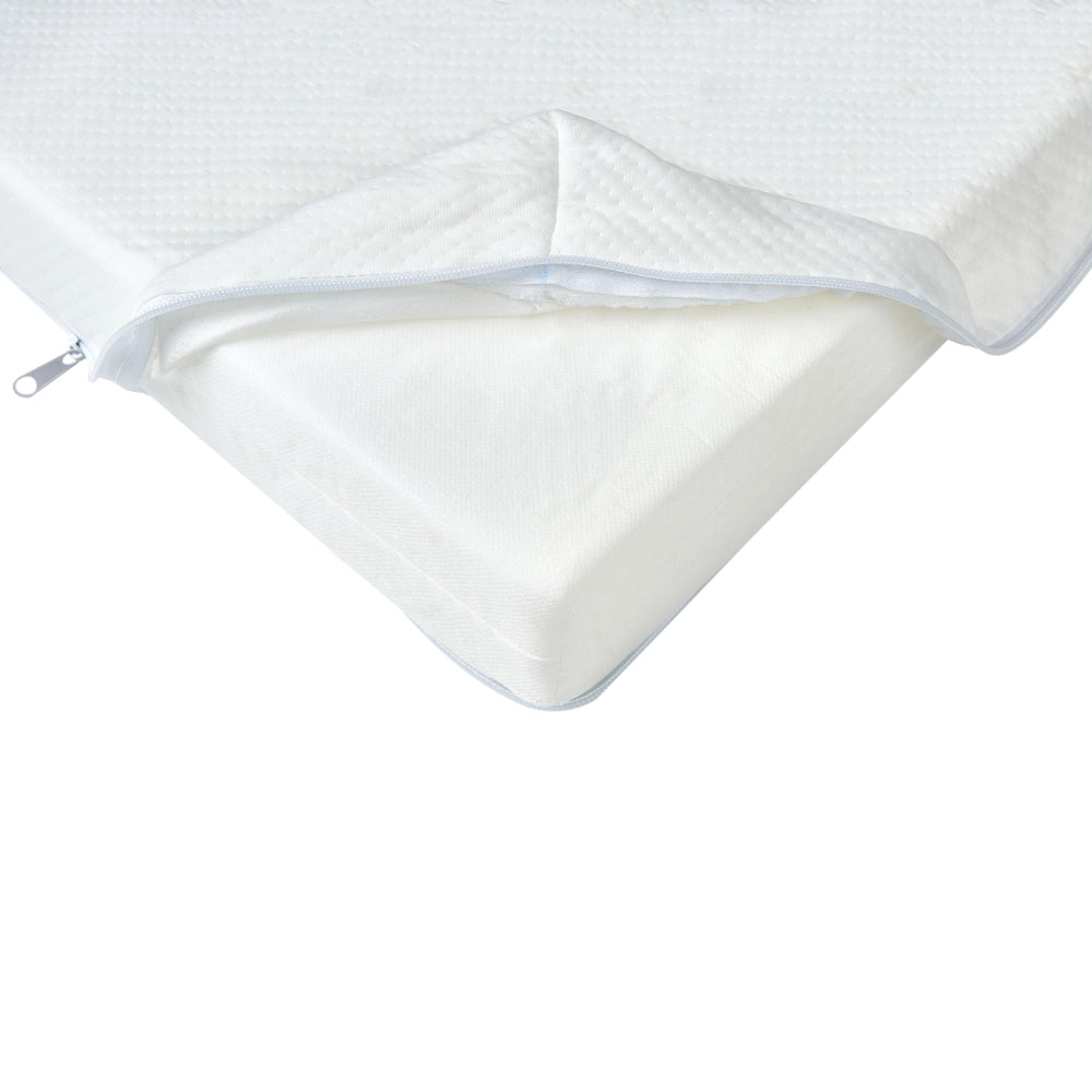 Materasso in schiuma per lettino per bambini Copertura in poliestere Morbida imbottitura Cerniera Bianco
